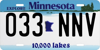 MN license plate 033NNV