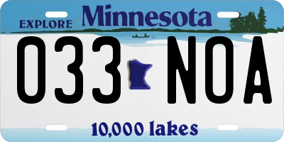 MN license plate 033NOA
