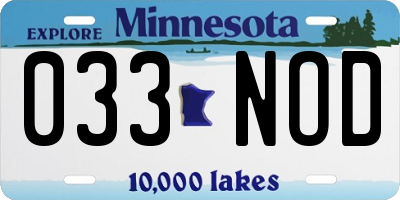 MN license plate 033NOD