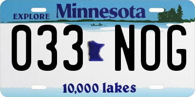 MN license plate 033NOG