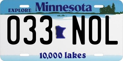 MN license plate 033NOL