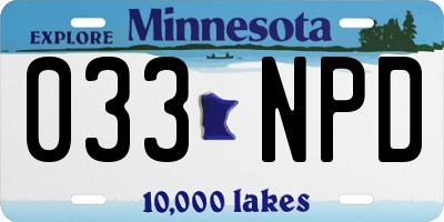 MN license plate 033NPD