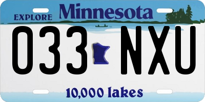 MN license plate 033NXU