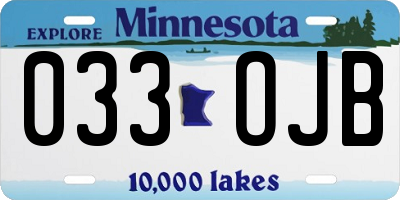 MN license plate 033OJB