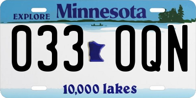 MN license plate 033OQN