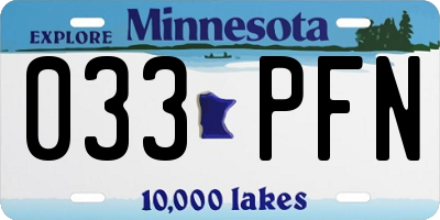 MN license plate 033PFN