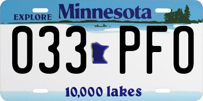 MN license plate 033PFO