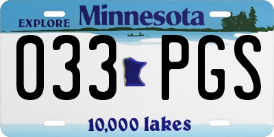 MN license plate 033PGS