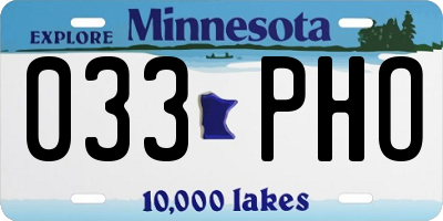 MN license plate 033PHO