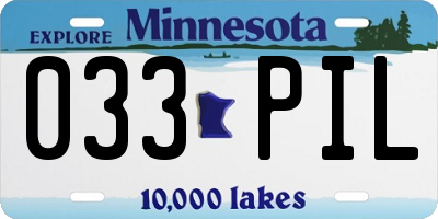 MN license plate 033PIL