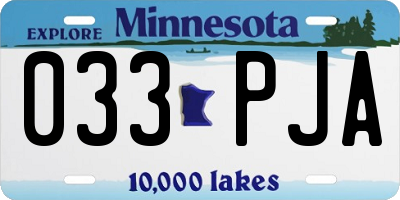 MN license plate 033PJA