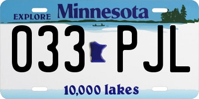 MN license plate 033PJL