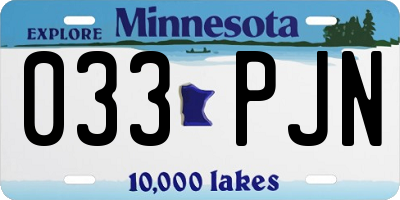 MN license plate 033PJN
