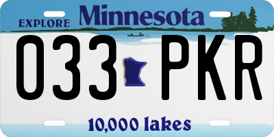 MN license plate 033PKR