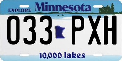 MN license plate 033PXH