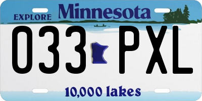 MN license plate 033PXL