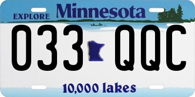 MN license plate 033QQC