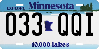 MN license plate 033QQI