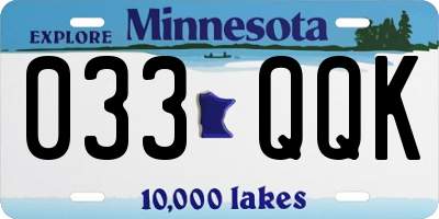 MN license plate 033QQK