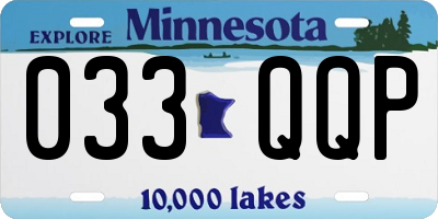 MN license plate 033QQP