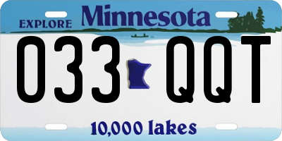 MN license plate 033QQT