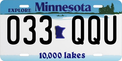 MN license plate 033QQU