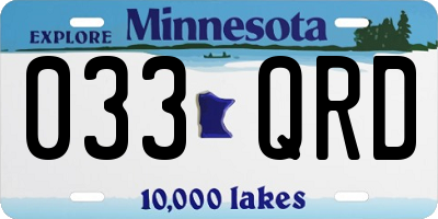 MN license plate 033QRD
