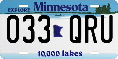 MN license plate 033QRU