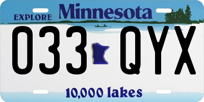 MN license plate 033QYX