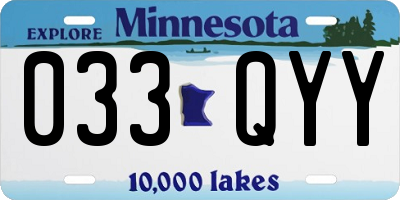 MN license plate 033QYY