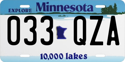MN license plate 033QZA