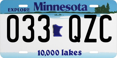 MN license plate 033QZC