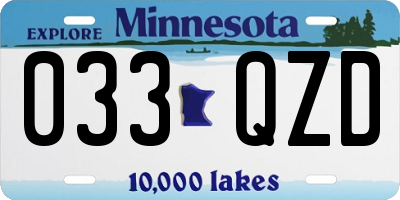 MN license plate 033QZD