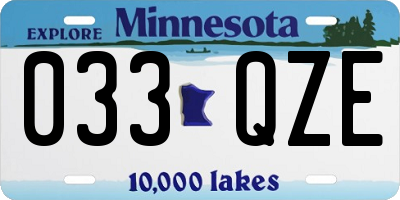 MN license plate 033QZE