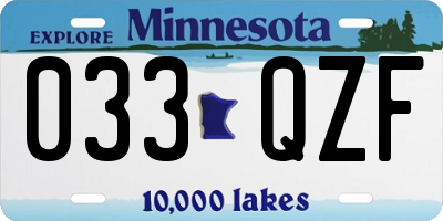 MN license plate 033QZF