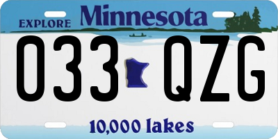 MN license plate 033QZG