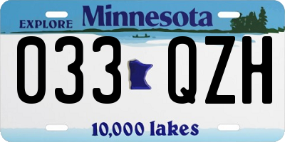MN license plate 033QZH