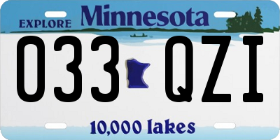 MN license plate 033QZI