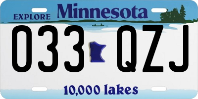 MN license plate 033QZJ
