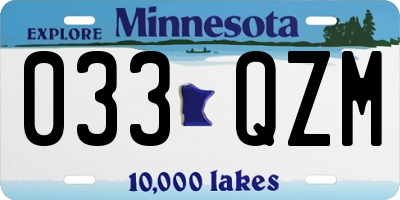 MN license plate 033QZM