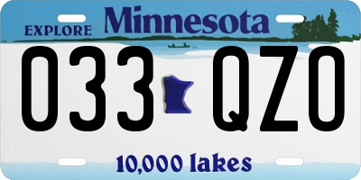 MN license plate 033QZO