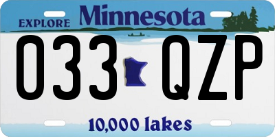 MN license plate 033QZP