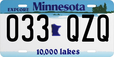 MN license plate 033QZQ