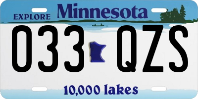 MN license plate 033QZS