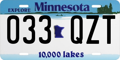 MN license plate 033QZT