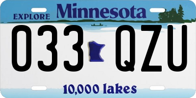 MN license plate 033QZU