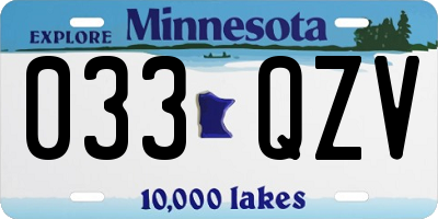 MN license plate 033QZV