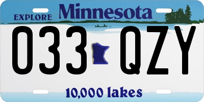 MN license plate 033QZY