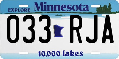 MN license plate 033RJA