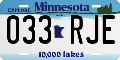 MN license plate 033RJE